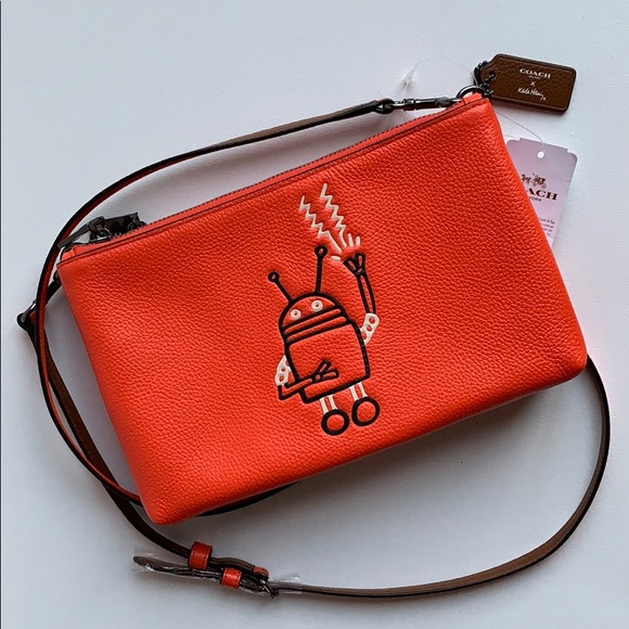 Coach Handbags - NWT COACH Keith Haring Robot Leather Crossbody